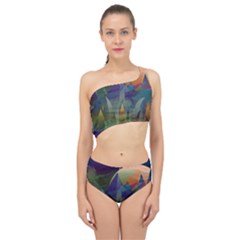 Mountains Abstract Mountain Range Spliced Up Two Piece Swimsuit by Nexatart