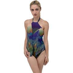 Mountains Abstract Mountain Range Go With The Flow One Piece Swimsuit by Nexatart