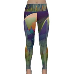 Mountains Abstract Mountain Range Lightweight Velour Classic Yoga Leggings by Nexatart