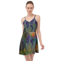 Mountains Abstract Mountain Range Summer Time Chiffon Dress by Nexatart