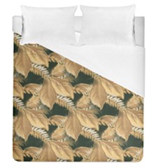 Scrapbook Leaves Decorative Duvet Cover (queen Size) by Nexatart