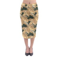 Scrapbook Leaves Decorative Midi Pencil Skirt by Nexatart