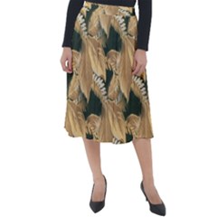 Scrapbook Leaves Decorative Classic Velour Midi Skirt  by Nexatart