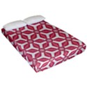 White Background Red Flowers Texture Fitted Sheet (California King Size) View2