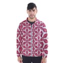 White Background Red Flowers Texture Men s Windbreaker View1