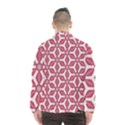 White Background Red Flowers Texture Men s Windbreaker View2