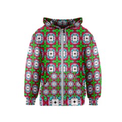 Squares Square Pattern Kids  Zipper Hoodie