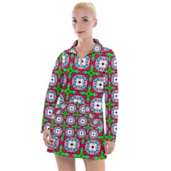 Squares Square Pattern Women s Long Sleeve Casual Dress