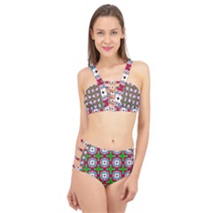 Squares Square Pattern Cage Up Bikini Set by Nexatart