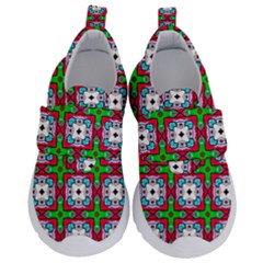 Squares Square Pattern Kids  Velcro No Lace Shoes by Nexatart