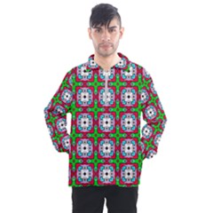 Squares Square Pattern Men s Half Zip Pullover