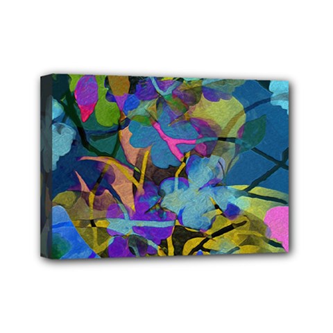 Flowers Abstract Branches Mini Canvas 7  X 5  (stretched) by Nexatart