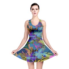 Flowers Abstract Branches Reversible Skater Dress by Nexatart