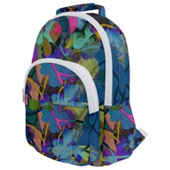 Flowers Abstract Branches Rounded Multi Pocket Backpack