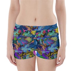 Flowers Abstract Branches Boyleg Bikini Wrap Bottoms