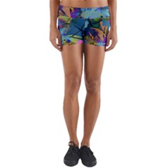 Flowers Abstract Branches Yoga Shorts