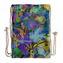 Flowers Abstract Branches Drawstring Bag (large)