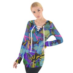 Flowers Abstract Branches Tie Up Tee