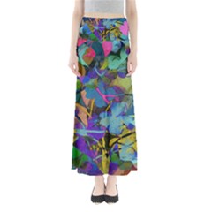 Flowers Abstract Branches Full Length Maxi Skirt