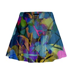 Flowers Abstract Branches Mini Flare Skirt