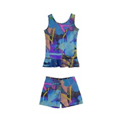 Flowers Abstract Branches Kids  Boyleg Swimsuit