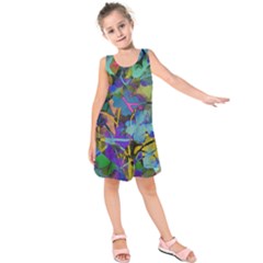 Flowers Abstract Branches Kids  Sleeveless Dress