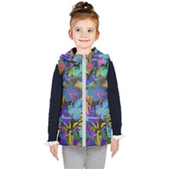 Flowers Abstract Branches Kids  Hooded Puffer Vest