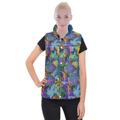 Flowers Abstract Branches Women s Button Up Vest