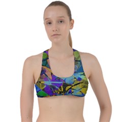 Flowers Abstract Branches Criss Cross Racerback Sports Bra