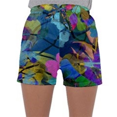 Flowers Abstract Branches Sleepwear Shorts by Nexatart