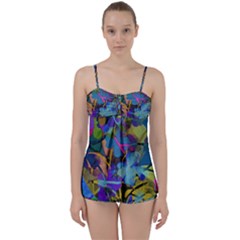 Flowers Abstract Branches Babydoll Tankini Set