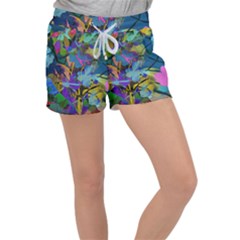 Flowers Abstract Branches Women s Velour Lounge Shorts