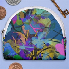 Flowers Abstract Branches Horseshoe Style Canvas Pouch