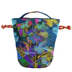 Flowers Abstract Branches Drawstring Bucket Bag