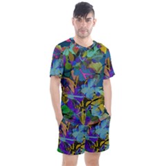 Flowers Abstract Branches Men s Mesh Tee And Shorts Set