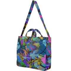 Flowers Abstract Branches Square Shoulder Tote Bag