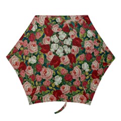 Roses Repeat Floral Bouquet Mini Folding Umbrellas