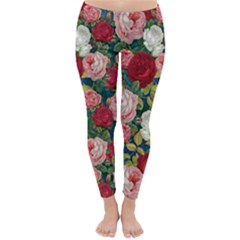 Roses Repeat Floral Bouquet Classic Winter Leggings