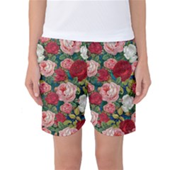 Roses Repeat Floral Bouquet Women s Basketball Shorts