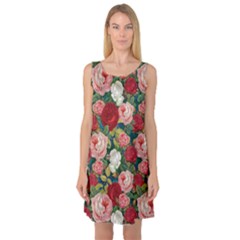 Roses Repeat Floral Bouquet Sleeveless Satin Nightdress by Nexatart