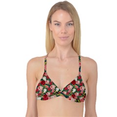 Roses Repeat Floral Bouquet Reversible Tri Bikini Top