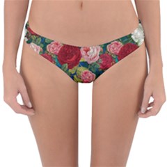 Roses Repeat Floral Bouquet Reversible Hipster Bikini Bottoms