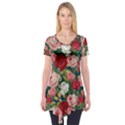 Roses Repeat Floral Bouquet Short Sleeve Tunic  View1