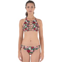 Roses Repeat Floral Bouquet Perfectly Cut Out Bikini Set