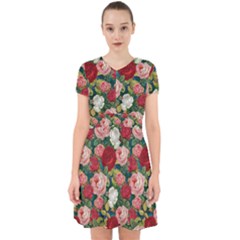 Roses Repeat Floral Bouquet Adorable In Chiffon Dress