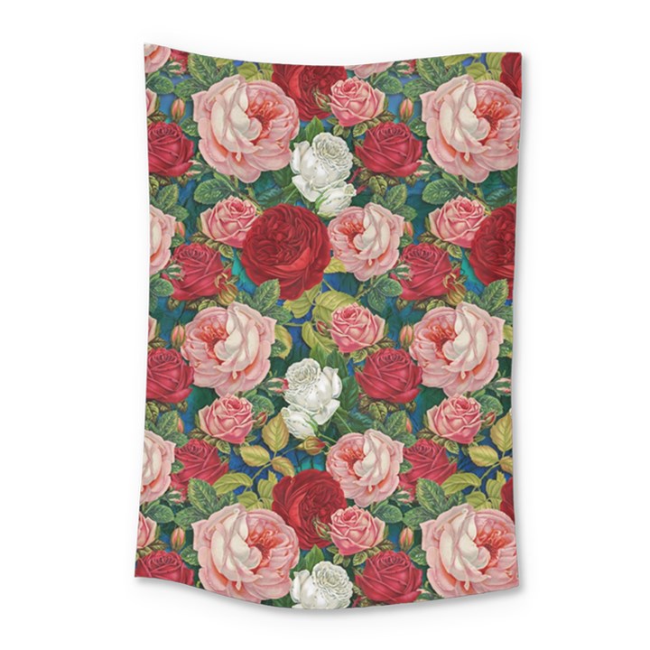 Roses Repeat Floral Bouquet Small Tapestry