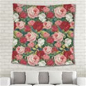 Roses Repeat Floral Bouquet Square Tapestry (Large) View2