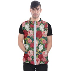 Roses Repeat Floral Bouquet Men s Puffer Vest