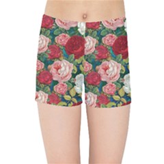 Roses Repeat Floral Bouquet Kids  Sports Shorts