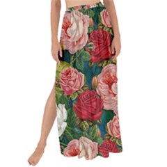 Roses Repeat Floral Bouquet Maxi Chiffon Tie-up Sarong